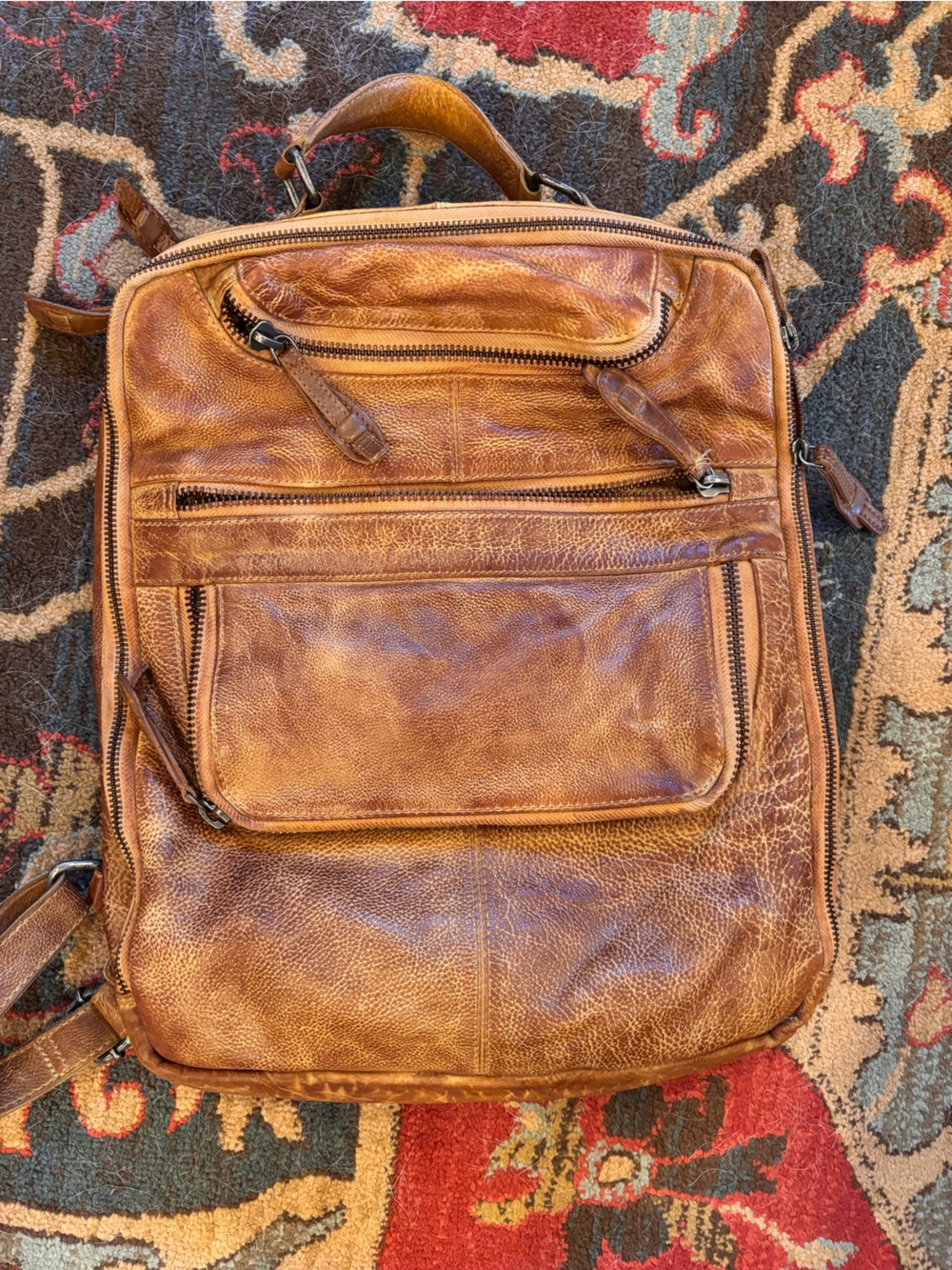 Free People Tan Leather Backpack EUC